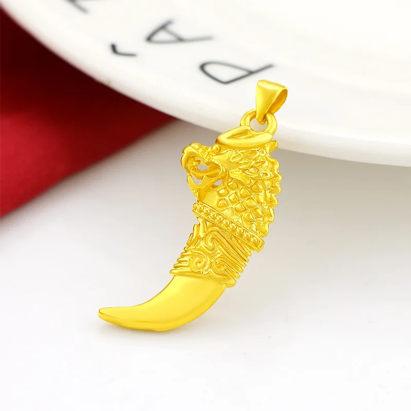 Wolf Jewelry & Watches Tampa - Warna kuning emas padat Gigi serigala