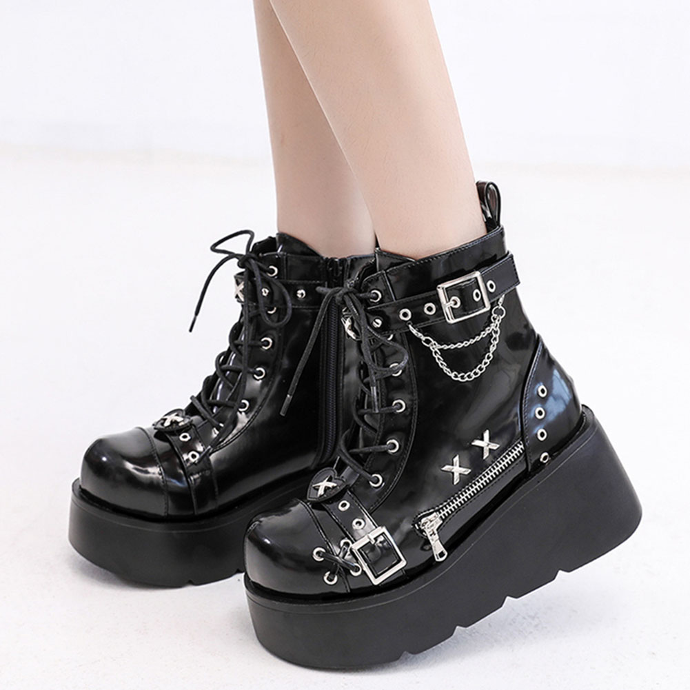 Anklet Foot Chain - Sepatu Boots Wanita Model Goth Platform