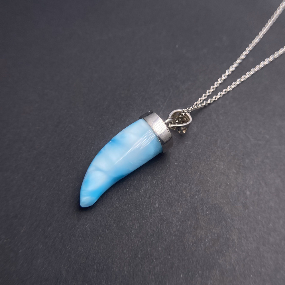 Liontin Larimar Biru Alami Tre - Wolf Jewelry & Watches Tampa ulasan dan harga