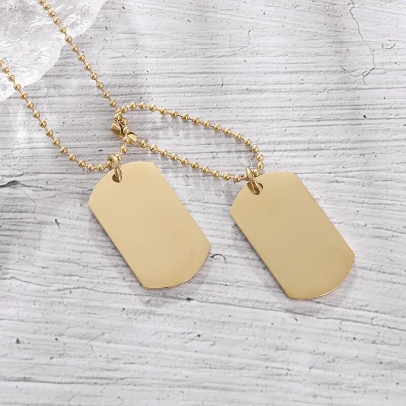 Kalung Tag anjing ganda baja t - Mens Dog Tag Necklace ulasan dan harga