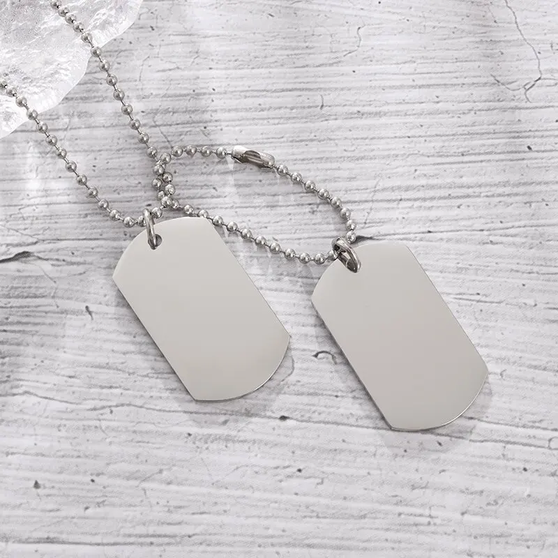 Kalung Tag anjing ganda baja t - Mens Dog Tag Necklace ulasan dan harga