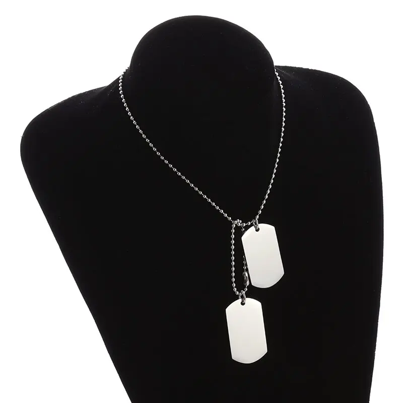 Kalung Tag anjing ganda baja t - Mens Dog Tag Necklace ulasan dan harga