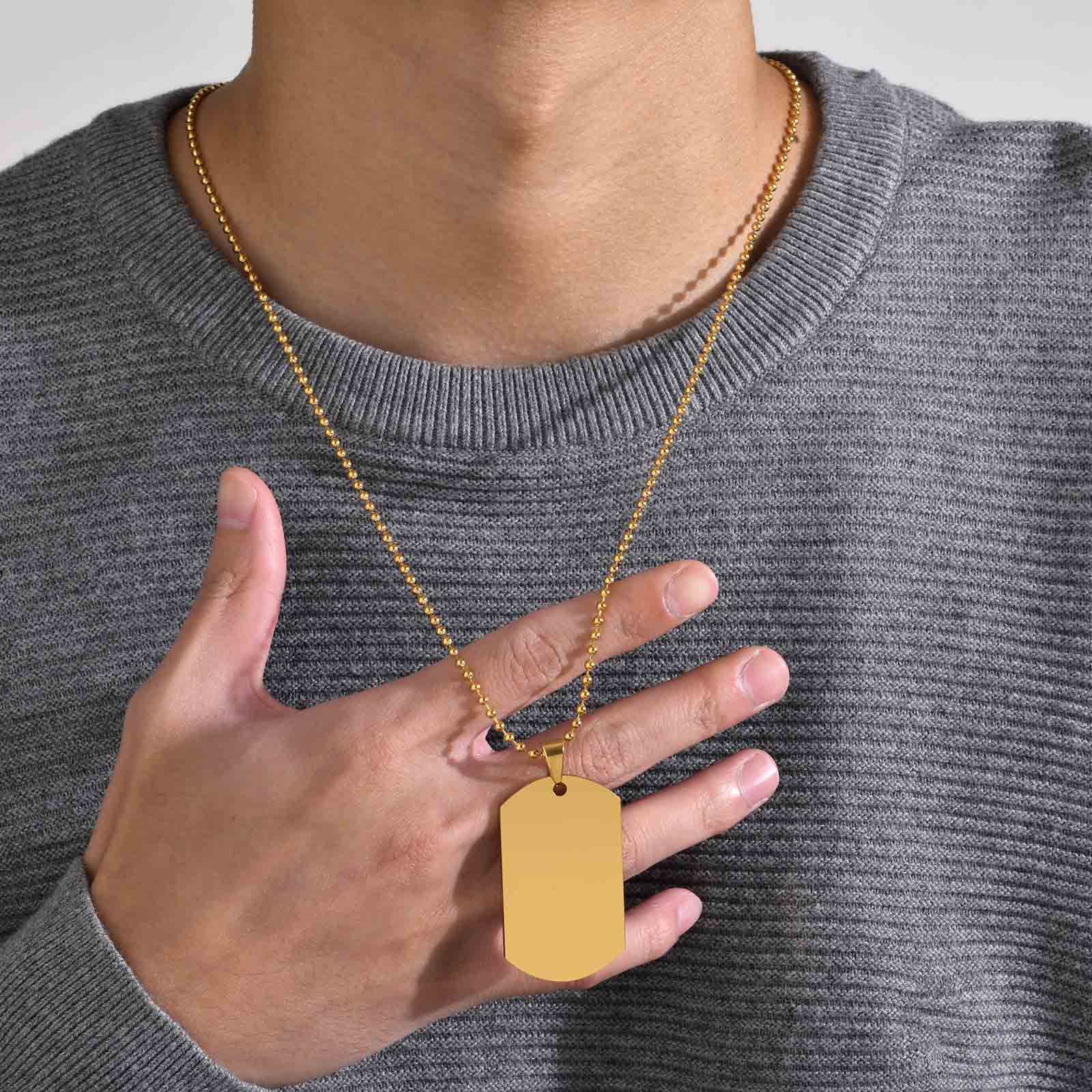 Mprainbow kalung pria terukir, - Mens Dog Tag Necklace ulasan dan harga