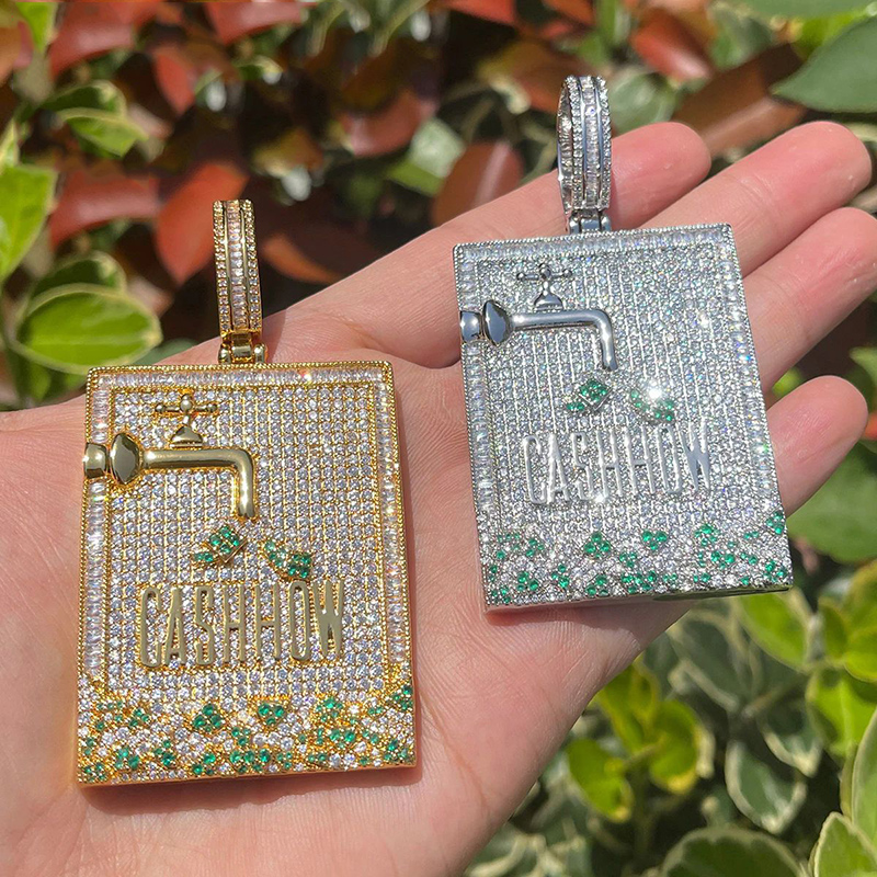 Hip Hop 3A + CZ Batu Beraspal  - Mens Dog Tag Necklace ulasan dan harga