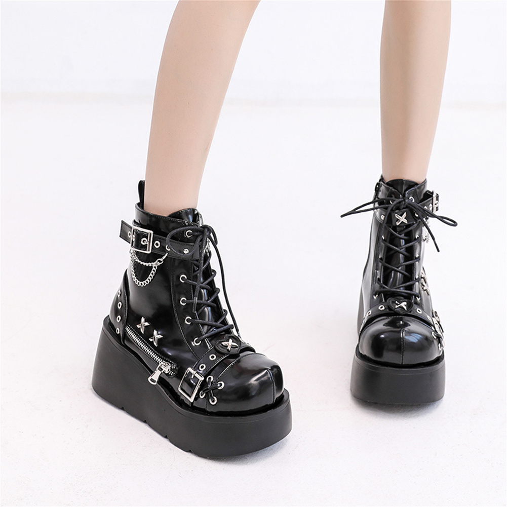 Sepatu Boots Wanita Model Goth - Anklet Foot Chain ulasan dan harga
