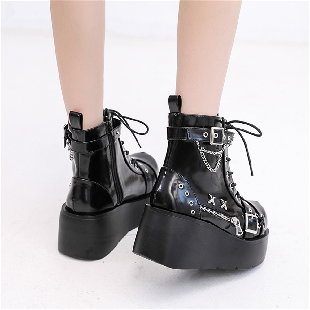 Sepatu Boots Wanita Model Goth - Anklet Foot Chain ulasan dan harga