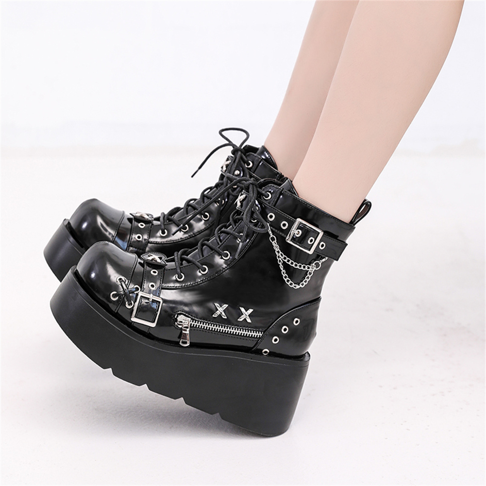 Sepatu Boots Wanita Model Goth - Anklet Foot Chain ulasan dan harga