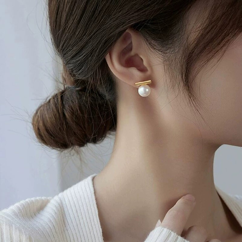 Anting Mutiara Perak 925 Gaya  - Pearl Stud Earrings ulasan dan harga