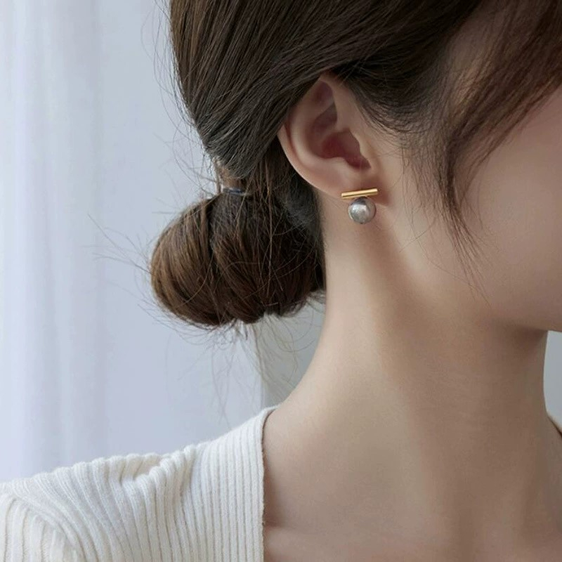 Anting Mutiara Perak 925 Gaya  - Pearl Stud Earrings ulasan dan harga