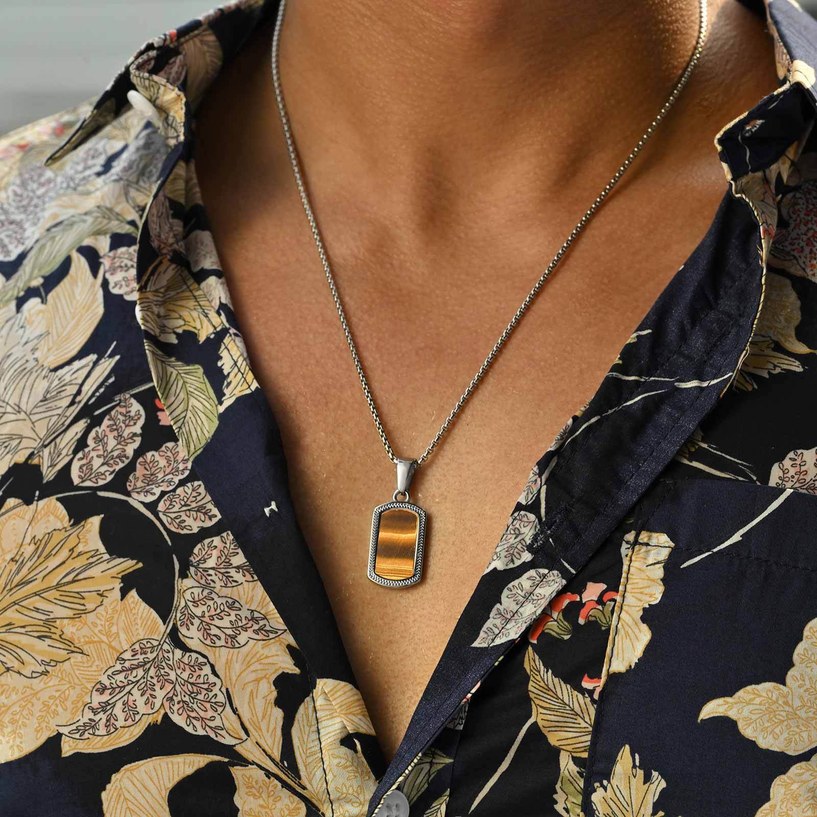 Kalung Liontin Batu Mata Harim - Mens Dog Tag Necklace ulasan dan harga